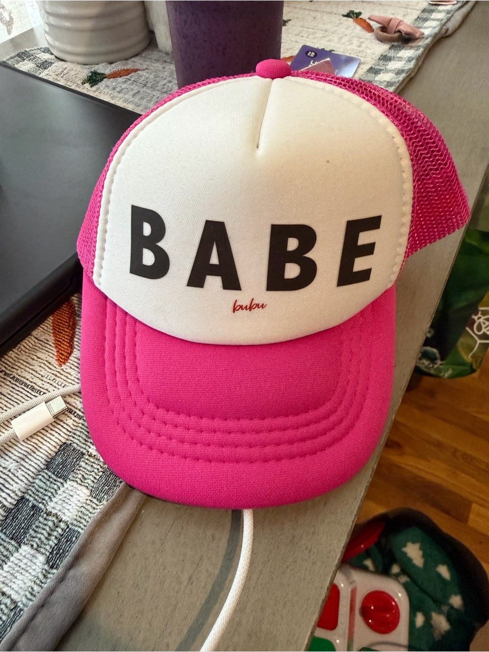 Bubu Babe Pink Kids Trucker Hat